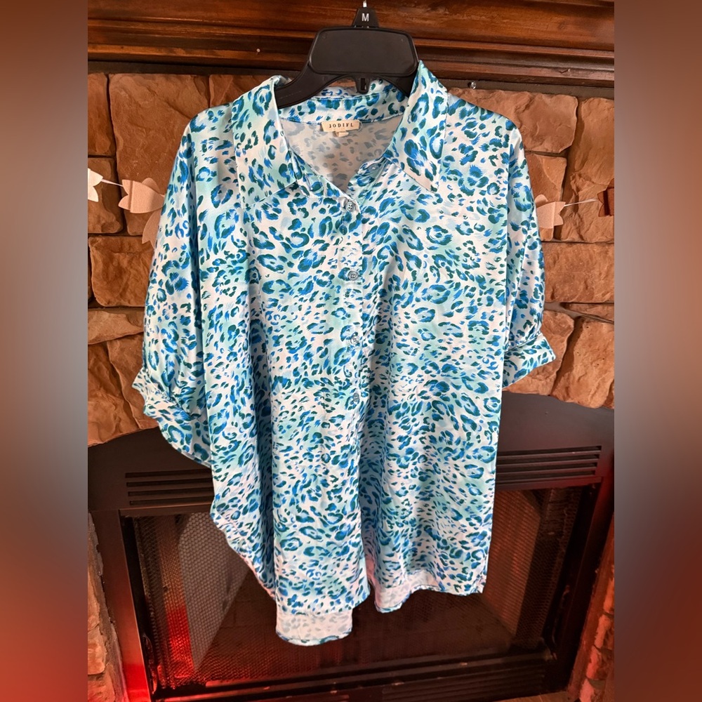 JODIFL boutique‎ top blue leopard